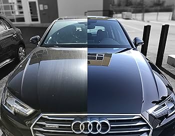 Applying ceramic coating to car hood